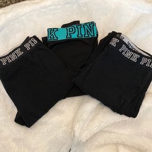 Set of 3 PINK Victorias secret leggings